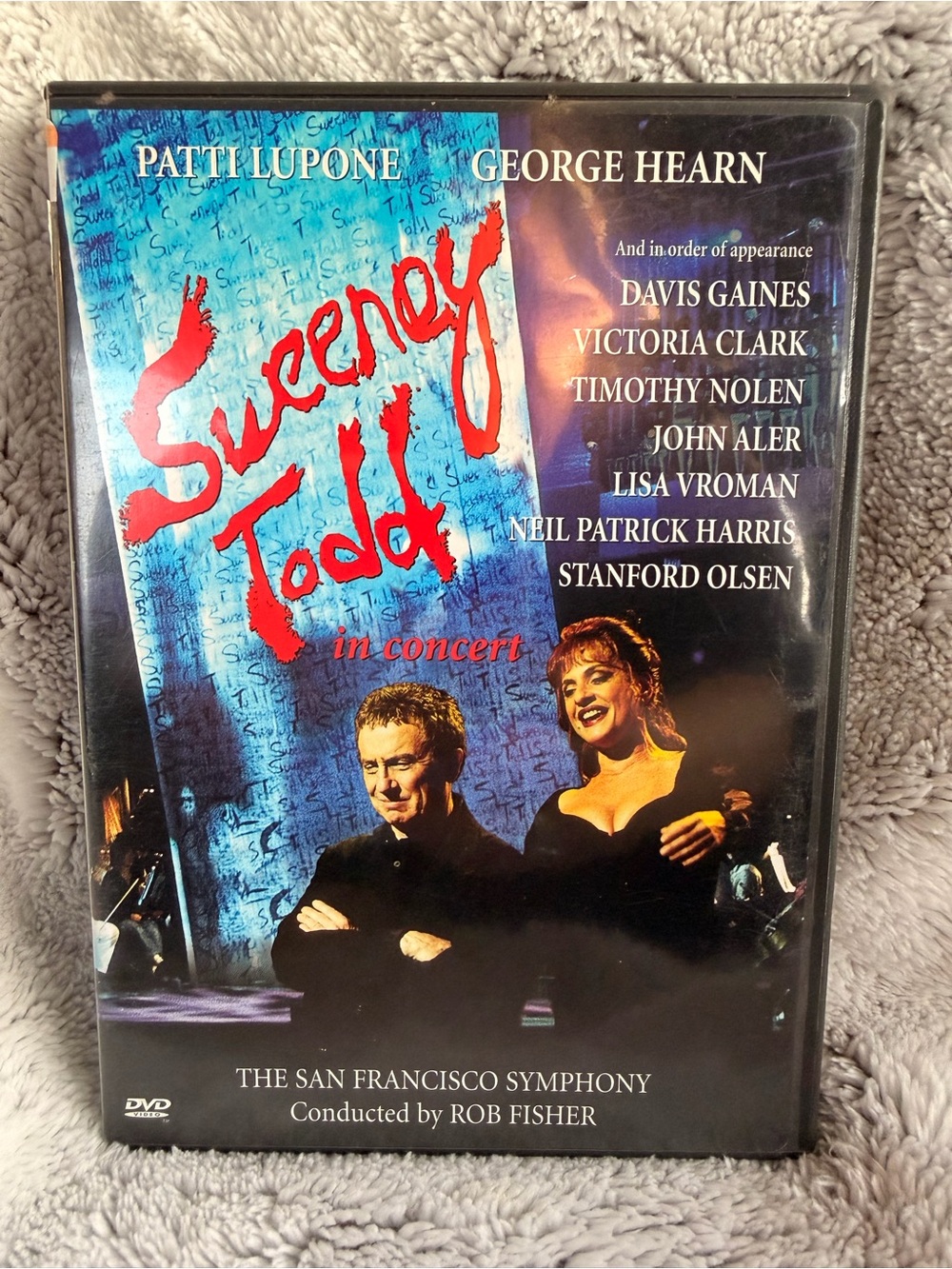 Sweeney Todd In Concert DVD - Patti LuPone & George Hearn - Blue & Black Cover